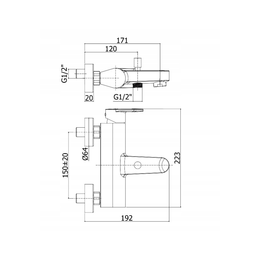 Paffoni - Комплект за вана със смесител CANDY лъскав хром
