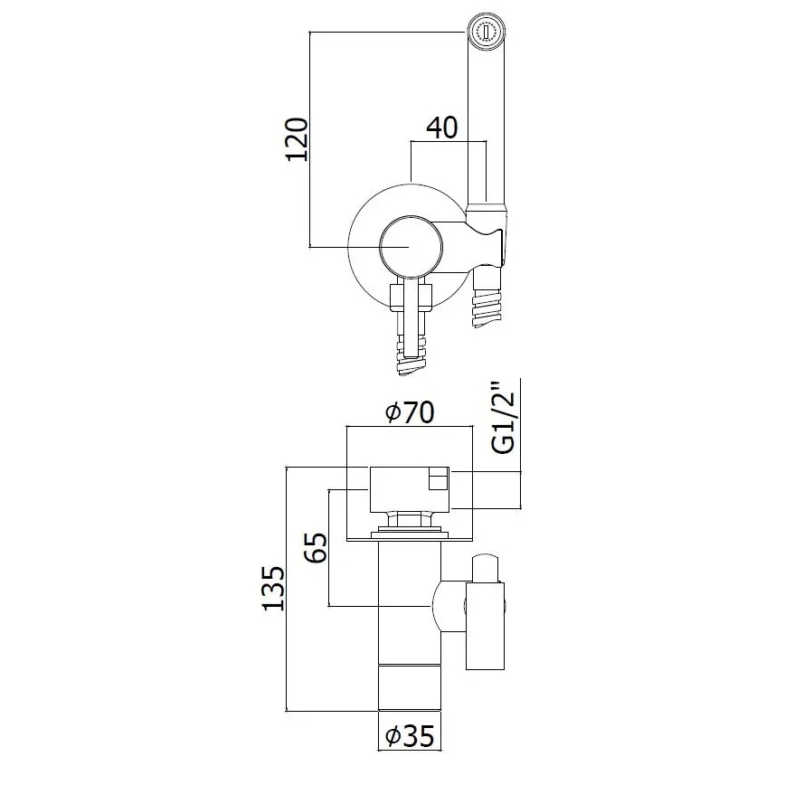 Paffoni - Стенен комплект за скрит монтаж с ръчен спрей за биде RINGO WEST, бял