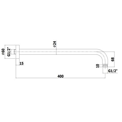 Paffoni - Кръгло душово рамо 40 см, черно