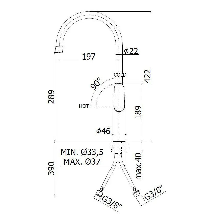 Paffoni - Кухненски смесител CANDY, хром с висок гланц