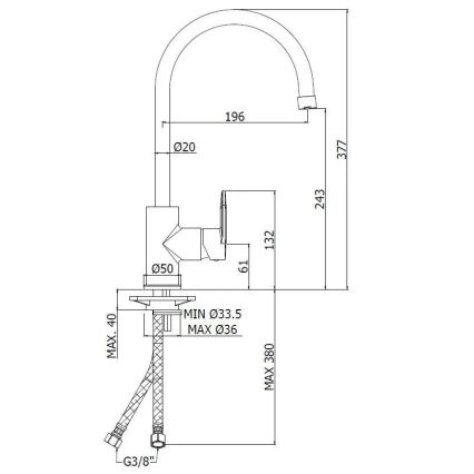 Paffoni - кухненски смесител CANDY, лъскав хром