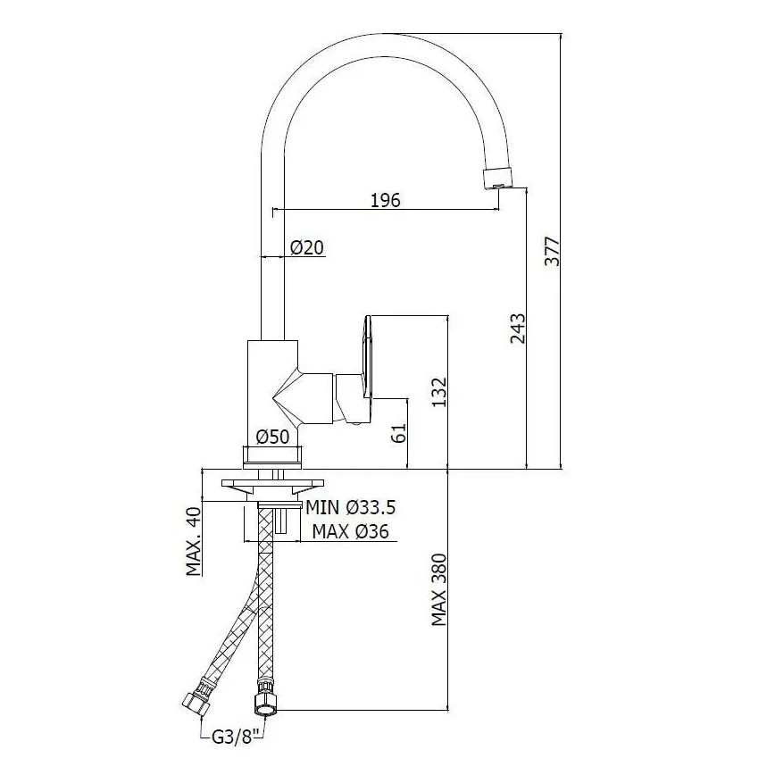 Paffoni - кухненски смесител CANDY, лъскав хром