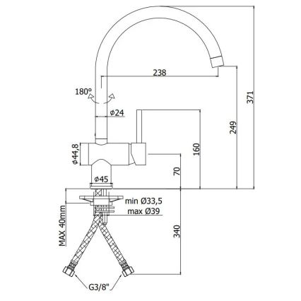 Paffoni - Кухненски смесител LIGHT, черен