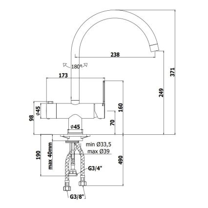Paffoni - кухненски смесител RINGO, гланцов хром