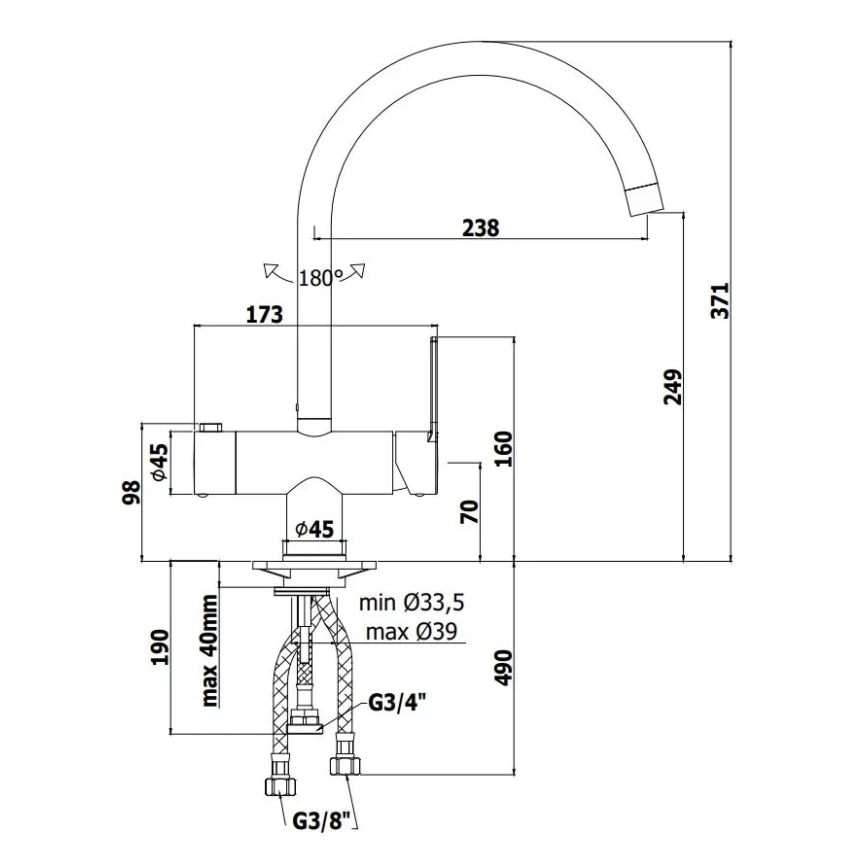 Paffoni - кухненски смесител RINGO, гланцов хром