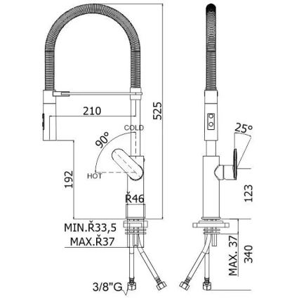 Paffoni - Кухненски смесител с изтегляема душ слушалка CANDY 52,5 см лъскав хром