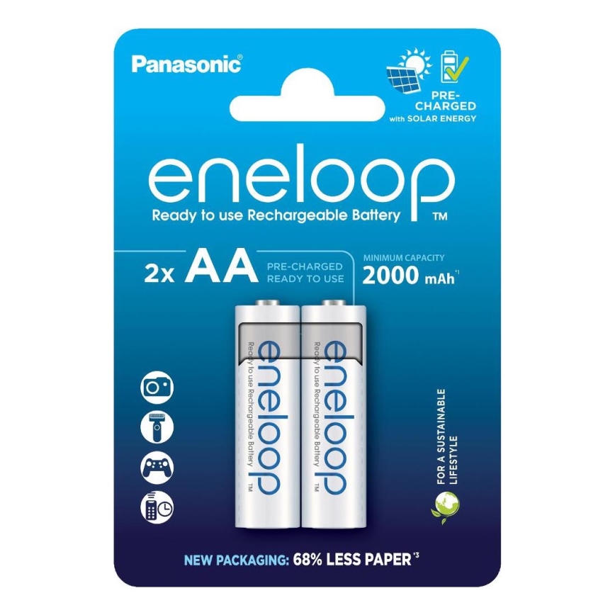 Panasonic - 2 бр. Акумулаторна батерия AA Eneloop 2000 mAh