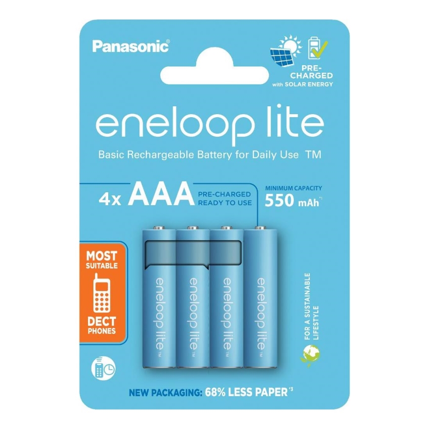 Panasonic - 4 бр. Акумулаторна батерия AAA Eneloop Lite 550 mAh