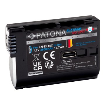 PATONA - Акумулатор за Nikon EN-EL15C 2600mAh Li-Ion Platinum USB-C