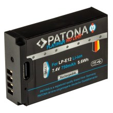 PATONA - Батерия Canon LP-E12 750mAh Li-Ion Platinum USB-C зареждане