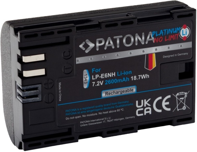PATONA - Батерия Canon LP-E6NH 2600mAh Li-Ion Platinum EOS R5/R6