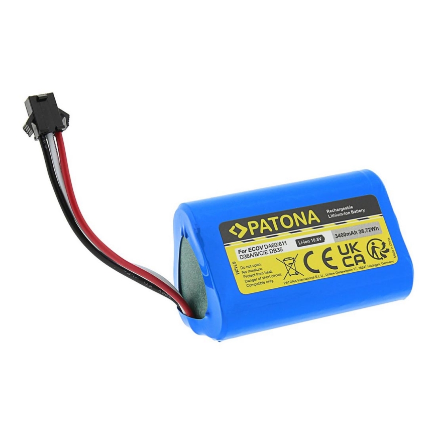 PATONA - Батерия Ecovacs Deebot D36 серия 3400mAh Li-lon 10,8V