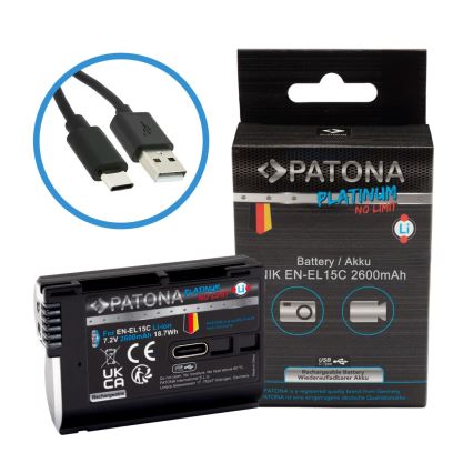 PATONA - Батерия Nikon EN-EL15C 2600mAh Li-Ion Platinum USB-C