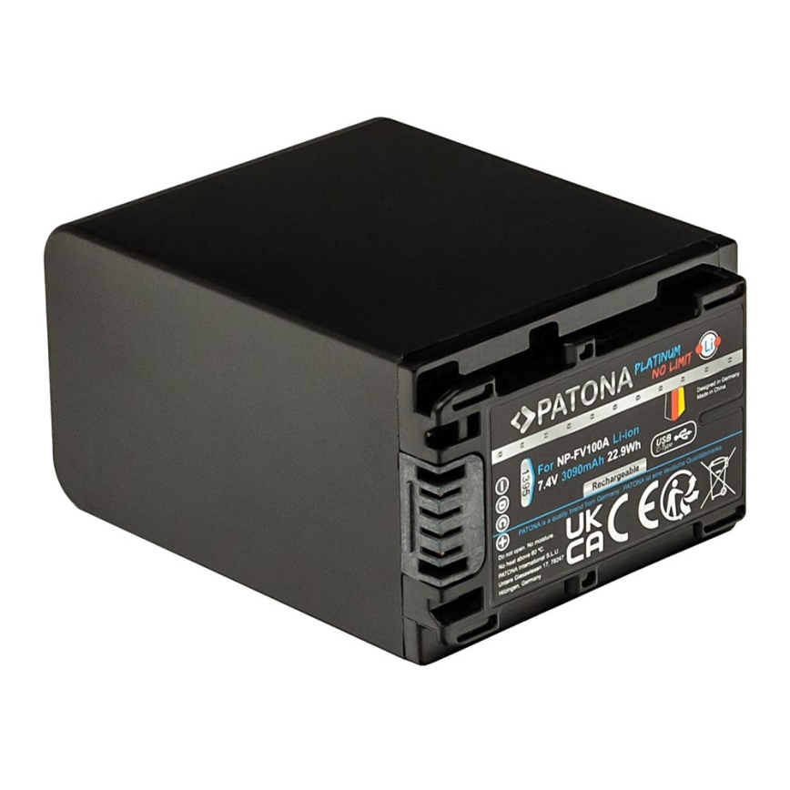 PATONA - Батерия Sony NP-FV100 3090mAh Li-Ion Platinum с USB-C зареждане