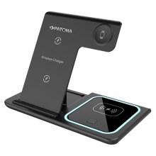 PATONA - Безжично зарядно 3в1 за iPhone черно