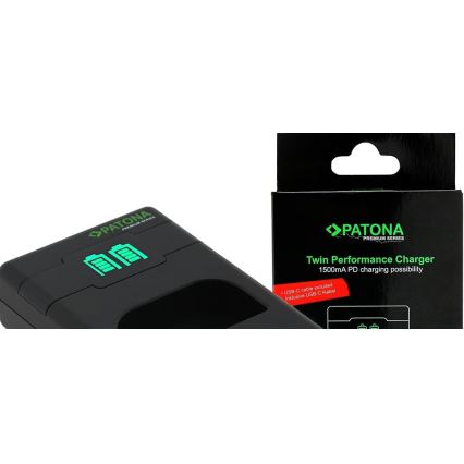 PATONA - Бързо зарядно Dual Fuji NP-W126 + кабел USB-C 0,6м