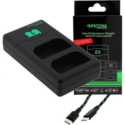 PATONA - Бързо зарядно Dual Olympus BLX-1 + кабел USB-C 0,6м