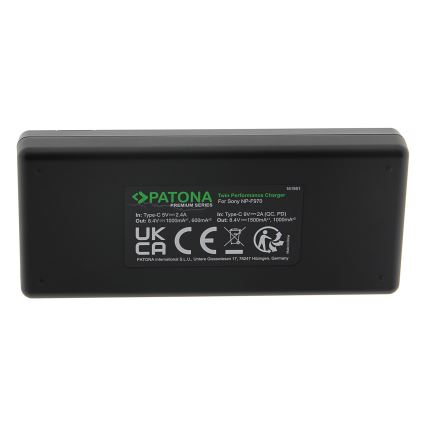 PATONA - Бързо зарядно Dual Sony F550/F750/F970/FM50 + кабел USB-C 0,6м