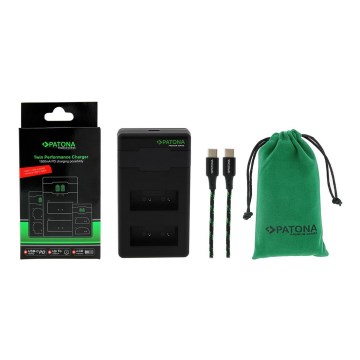 PATONA - Бързо зарядно устройство Dual за Fuji NP-W126 + USB-C кабел 0,6 м
