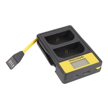 PATONA - Двойно зарядно за Fuji NP-W126 с LCD дисплей и USB