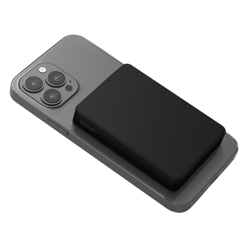 PATONA - Преносима батерия 10000mAh Li-Pol-PD20W с MagSafe, USB-C и Qi зареждане