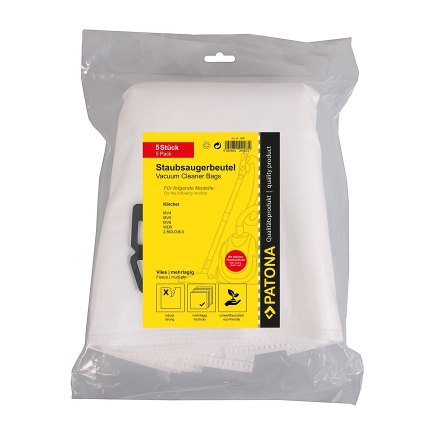 PATONA - Торбички за прахосмукачка KÄRCHER WD4/WD5/WD6 - 5 kusů