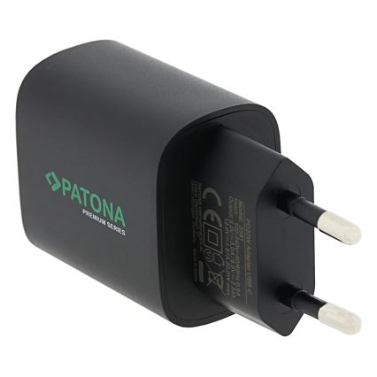 PATONA - Зареждащ адаптер USB-C Power delivery 20W/230V черен