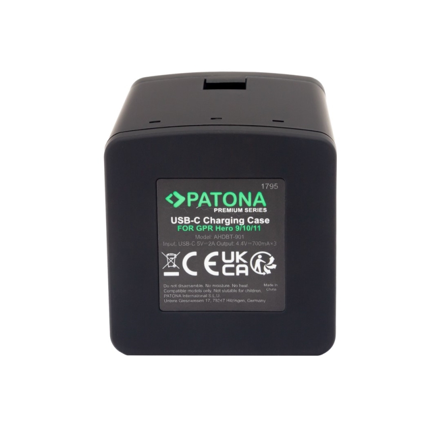 PATONA - Зарядно устройство Triple GoPro Hero 9/Hero 10/Hero 11/Hero 12