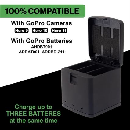 PATONA - Зарядно устройство Triple GoPro Hero 9/Hero 10/Hero 11/Hero 12