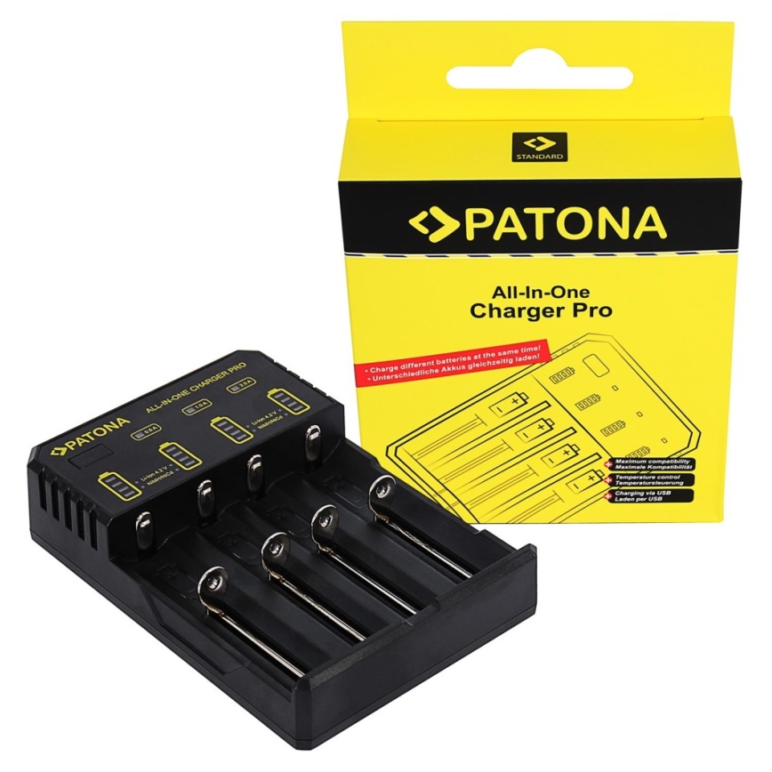 PATONA - Зарядно за батерии AA/AAA/18650/14500/CR123A