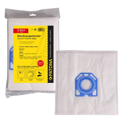 PATONA - К-кт 10x Филтрираща торба PH84 за Philips, Nilfisk, Menalux