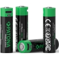 PATONA - К-кт 4x Батерия AA/LR6 Li-Pol 2000mAh 1,5Vs с USB-C зареждане