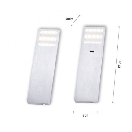 Paul Neuhaus 1120-95-2 - К-кт 2бр. LED лампи за мебели със сензор HELENA LED/2W/230V