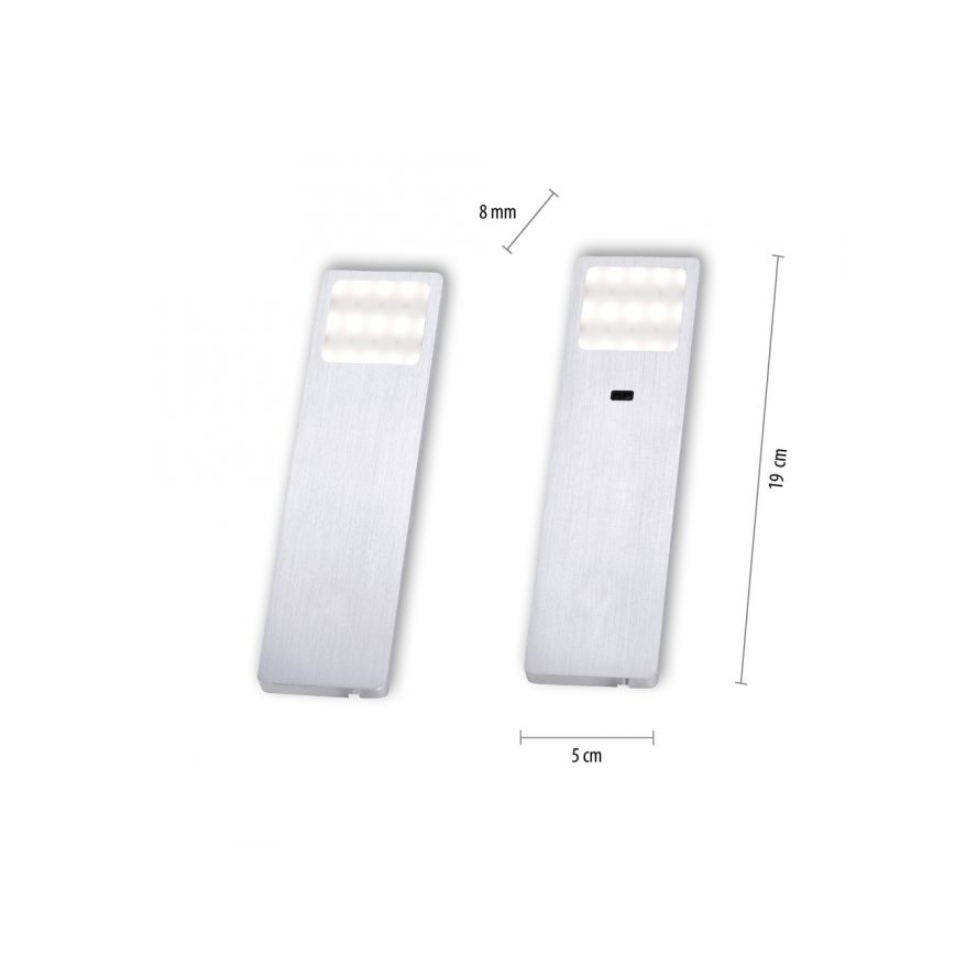 Paul Neuhaus 1120-95-2 - К-кт 2бр. LED лампи за мебели със сензор HELENA LED/2W/230V