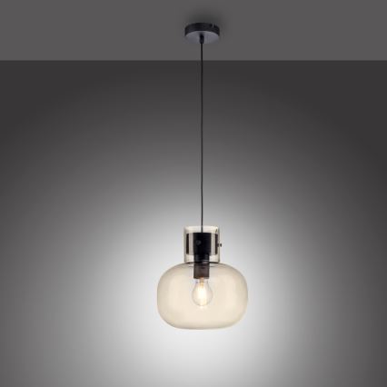 Paul Neuhaus 2003-27 - Пендел SHITAKE 1xE27/10W/230V Ø 25 см опушен
