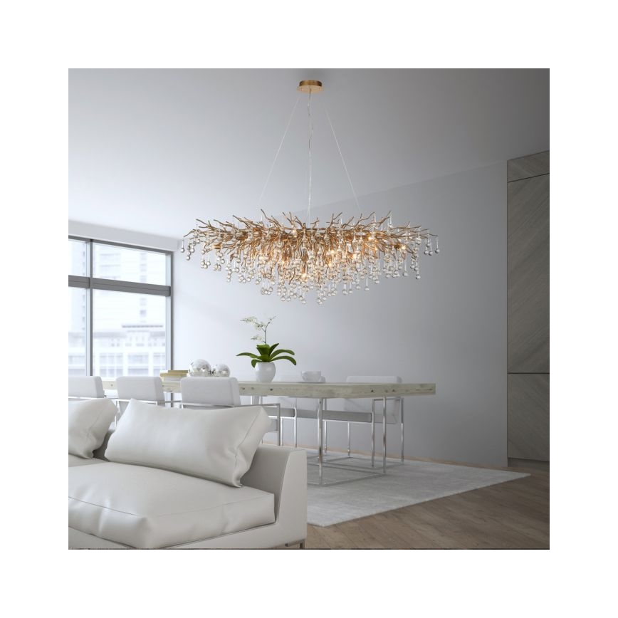 Paul Neuhaus 2031-11 - Пендел ICICLE 15xG9/40W/230V 75x150 см месинг