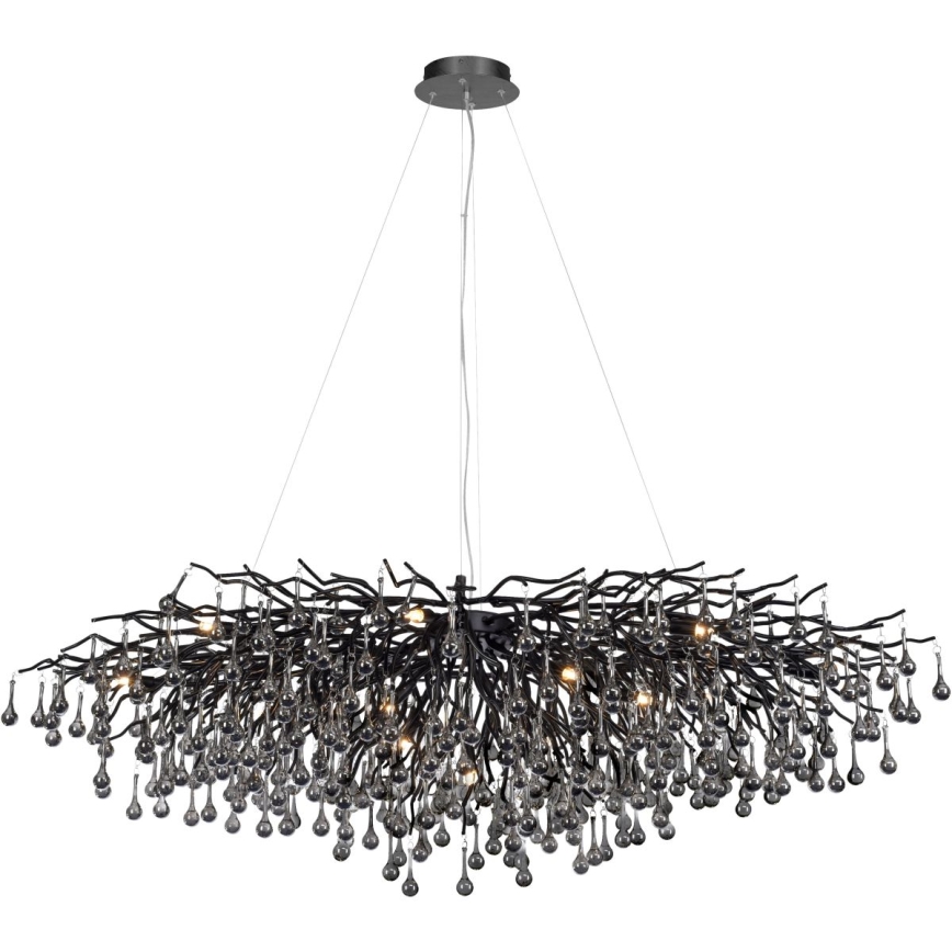 Paul Neuhaus 2031-18 - Полилей на кабел ICICLE 15xG9/40W/230V 75x150 cm черен