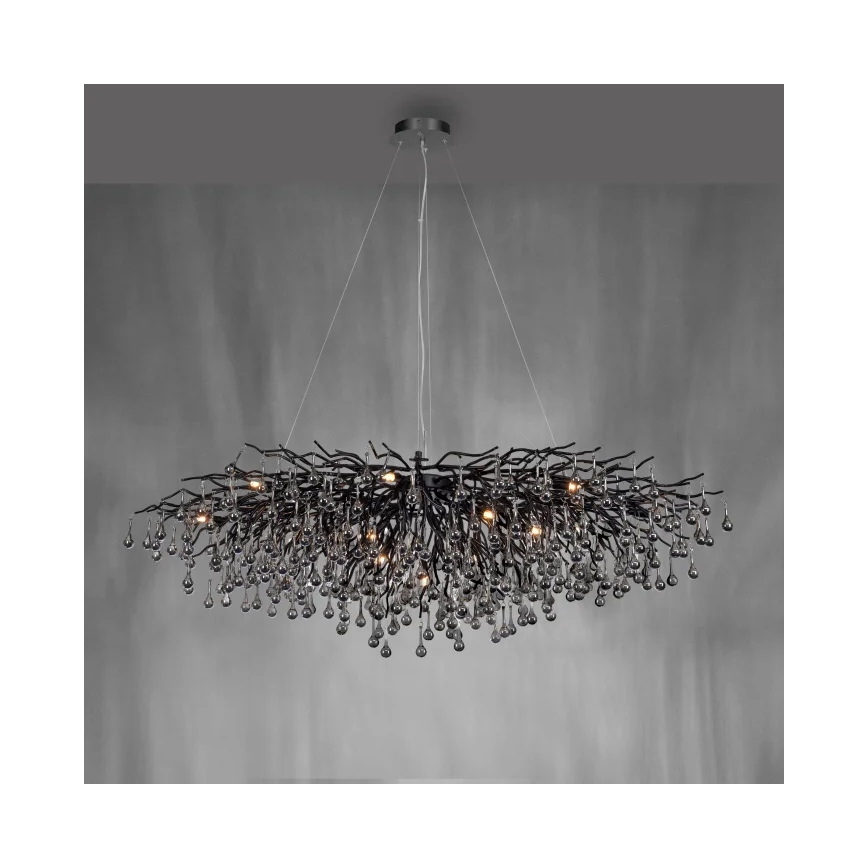 Paul Neuhaus 2031-18 - Полилей на кабел ICICLE 15xG9/40W/230V 75x150 cm черен