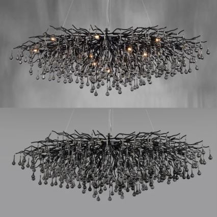 Paul Neuhaus 2031-18 - Полилей на кабел ICICLE 15xG9/40W/230V 75x150 cm черен