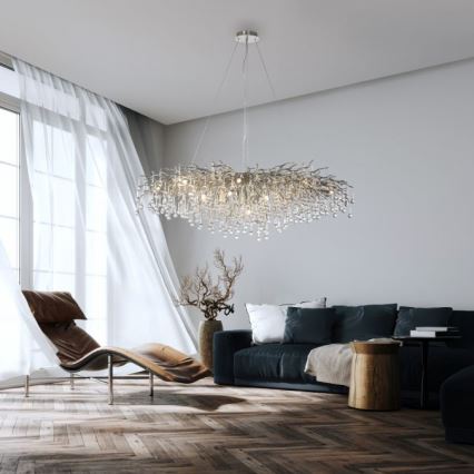 Paul Neuhaus 2031-55 - Пендел ICICLE 15xG9/40W/230V 75x150 см лъскав хром