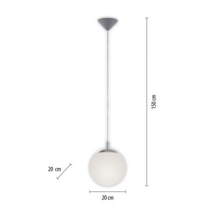 Paul Neuhaus 2072-55 - Пендел BOLO 1xE27/60W/230V Ø 20 cm