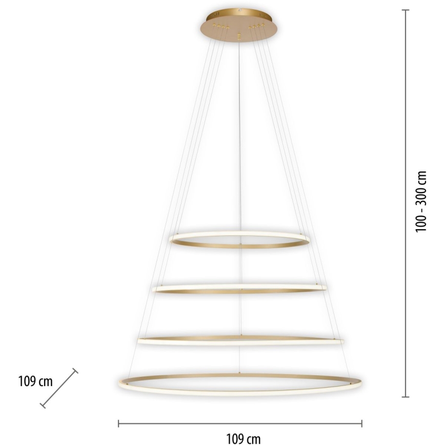 Paul Neuhaus 2124-60 - LED Димируем пендел TESSARA LED/97W/230V 2700-5000K + дистанционно управление