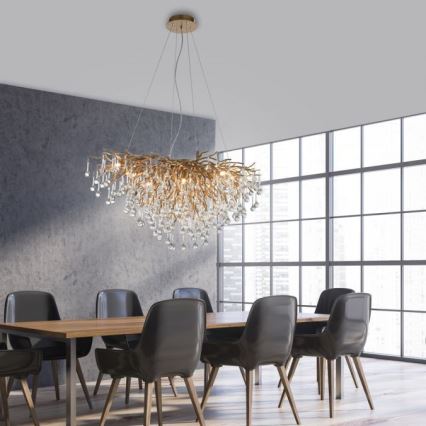 Paul Neuhaus 2192-11 - Пендел ICICLE 10xG9/40W/230V 50x100 см месинг