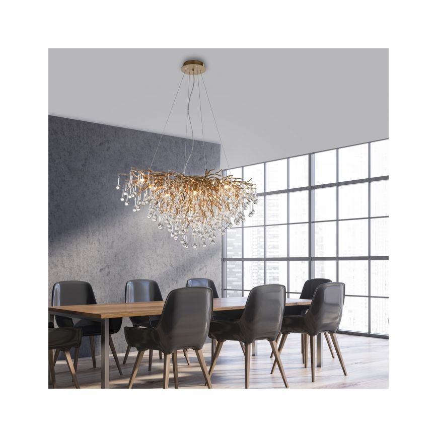 Paul Neuhaus 2192-11 - Пендел ICICLE 10xG9/40W/230V 50x100 см месинг