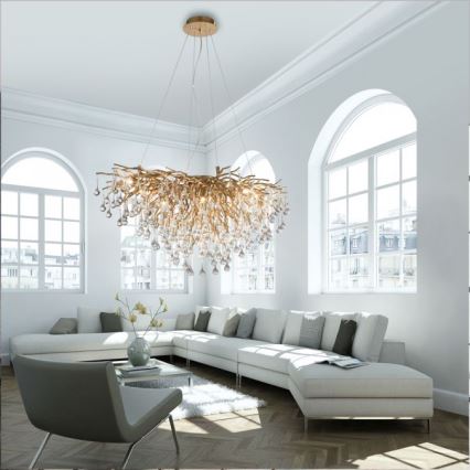 Paul Neuhaus 2192-11 - Пендел ICICLE 10xG9/40W/230V 50x100 см месинг