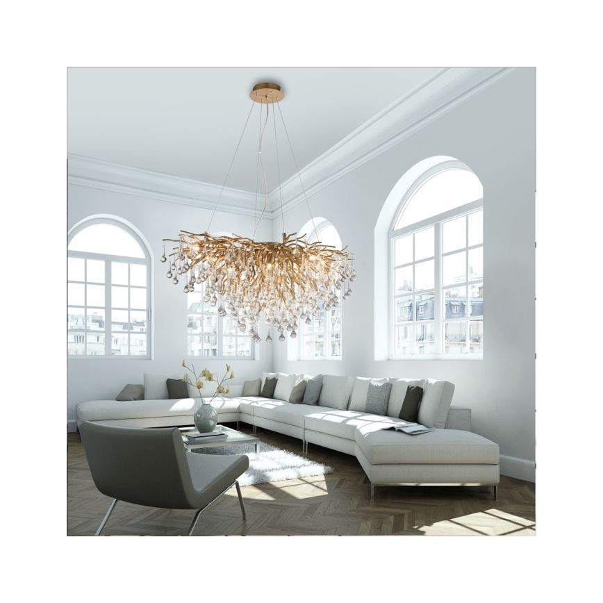 Paul Neuhaus 2192-11 - Пендел ICICLE 10xG9/40W/230V 50x100 см месинг