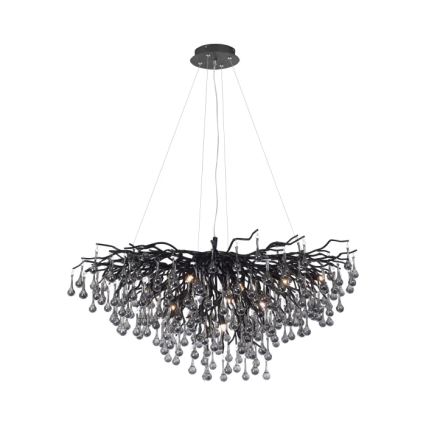 Paul Neuhaus 2192-18 - Висящ полилей на кабел ICICLE 10xG9/40W/230V 50x100 cm черен