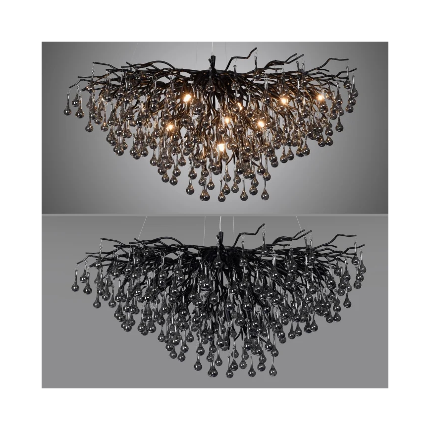 Paul Neuhaus 2192-18 - Висящ полилей на кабел ICICLE 10xG9/40W/230V 50x100 cm черен