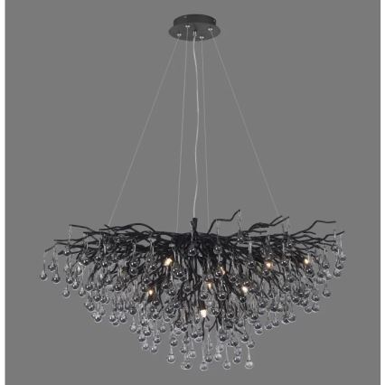 Paul Neuhaus 2192-18 - Висящ полилей на кабел ICICLE 10xG9/40W/230V 50x100 cm черен