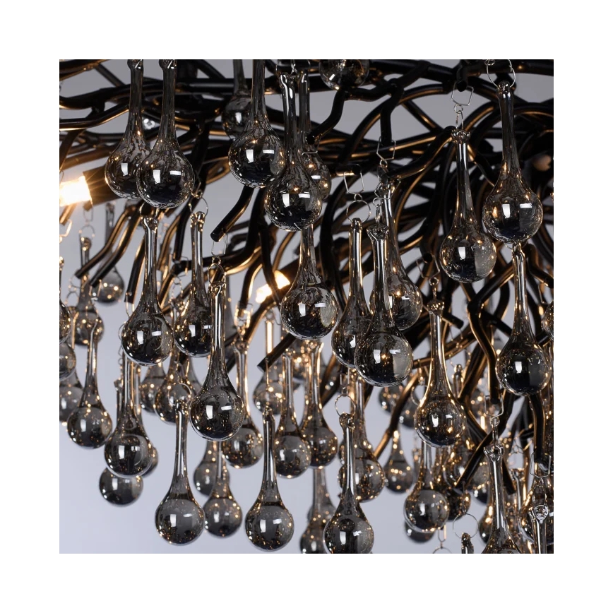 Paul Neuhaus 2192-18 - Висящ полилей на кабел ICICLE 10xG9/40W/230V 50x100 cm черен